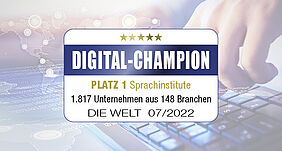 Digital-Champion Platz 1 der Sprachinstitute